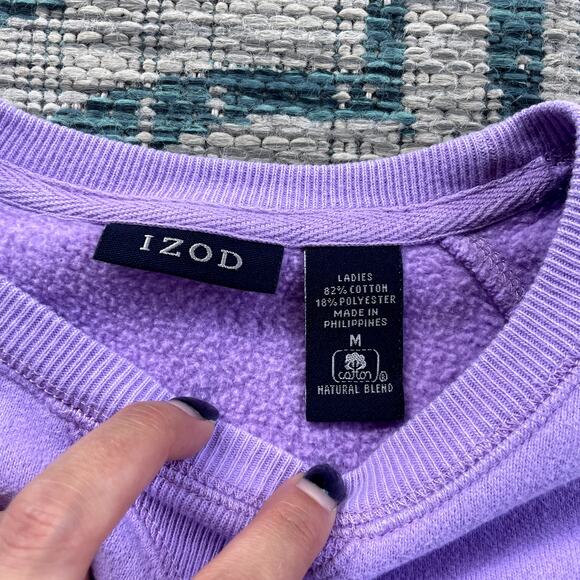 Bundle Izod Golf Classix Embroidered Logo Crewneck Sweatshirt Purple and Blue - Picture 6 of 11